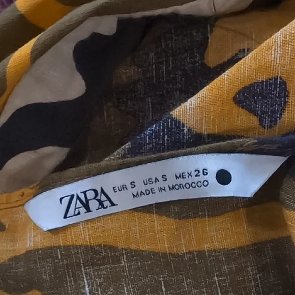 Zara Linen Blend Tribal Print Wrap Sarong Skirt Size Small - Picture 10 of 11